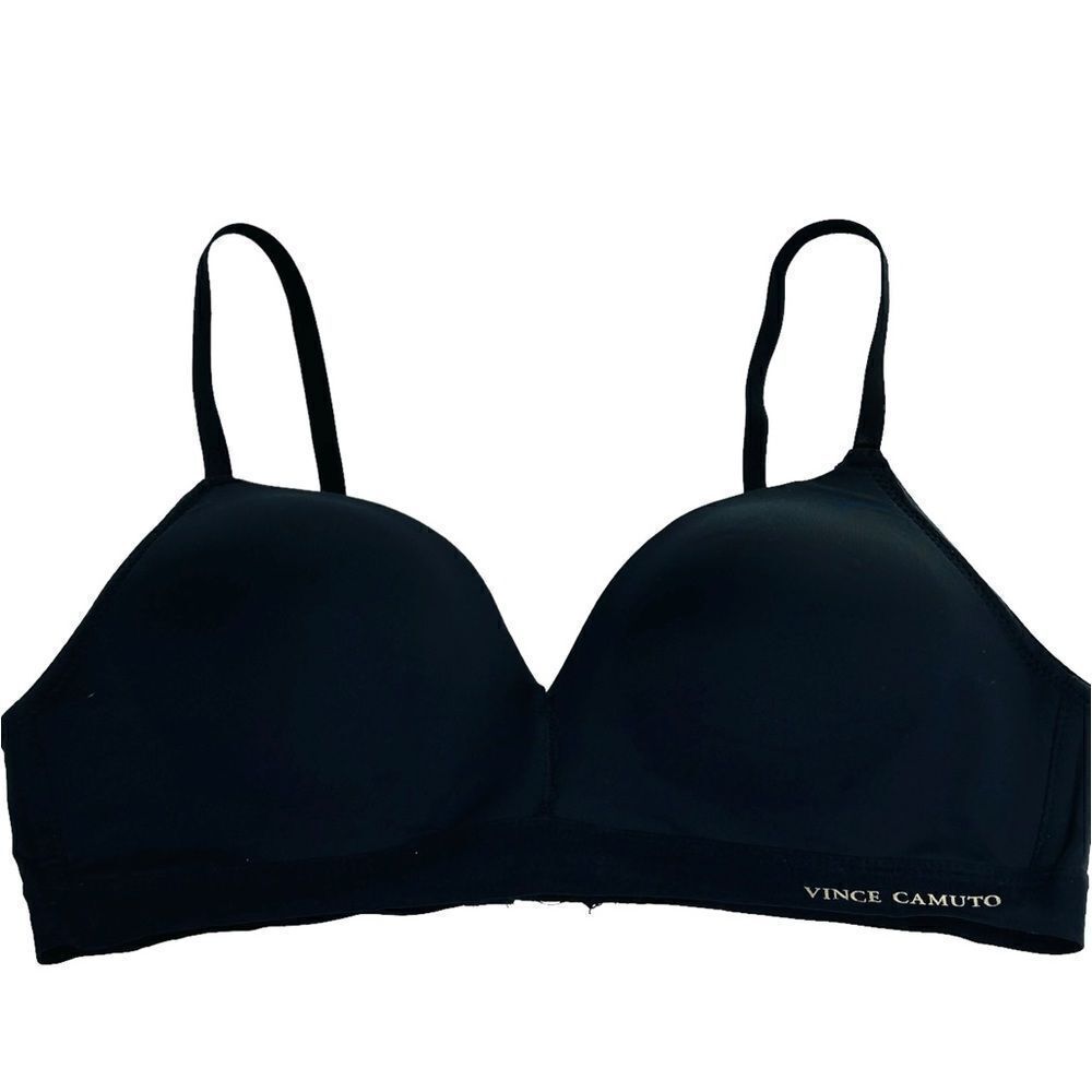 Vince Camuto black soft cup wireless lightly lined bra size 36B